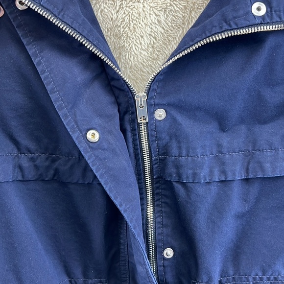 Divided by H & M Women’s Jacket / Coat Size 4 Navy Blue Faux Fur Lining - Picture 6 of 14